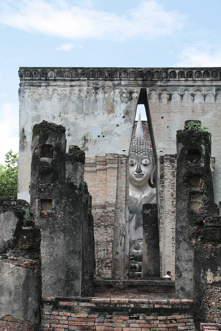 peut être le, chum si Wat, Parc historique de Sukhothai, architecture, vieux