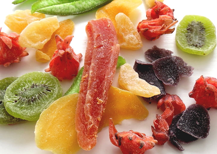 fruita, s'asseca, glaçat, colors, aliments