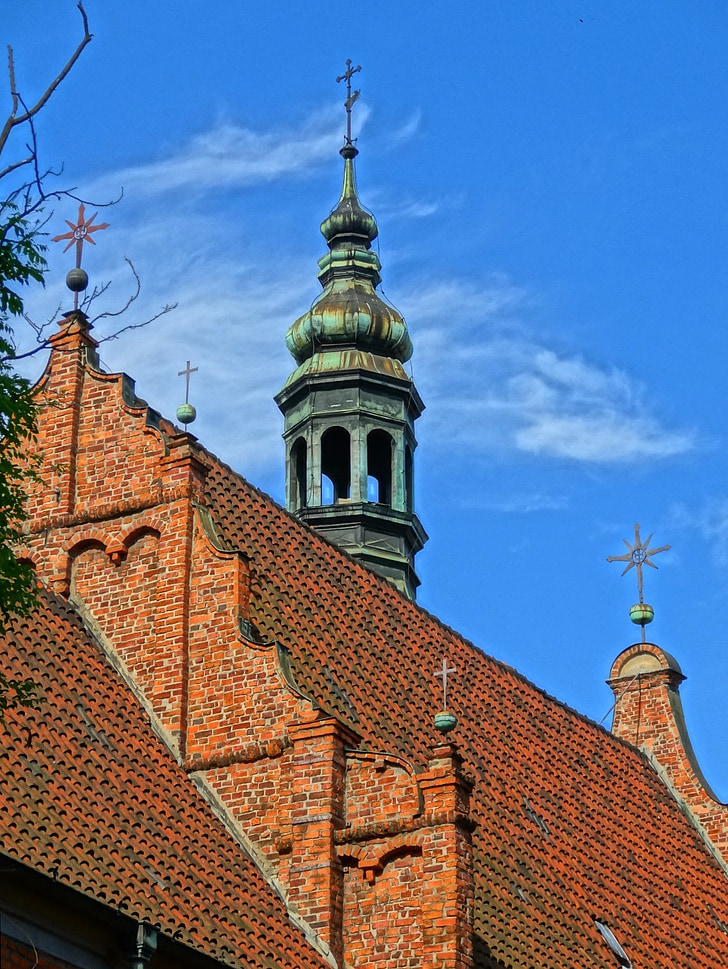 Kerk van de veronderstelling, Bydgoszcz, Polen, gebouw, historische, religieuze, spits