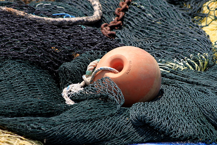 Jaringan, nelayan, jaring ikan, cast bersih, Memancing, ponton, tali