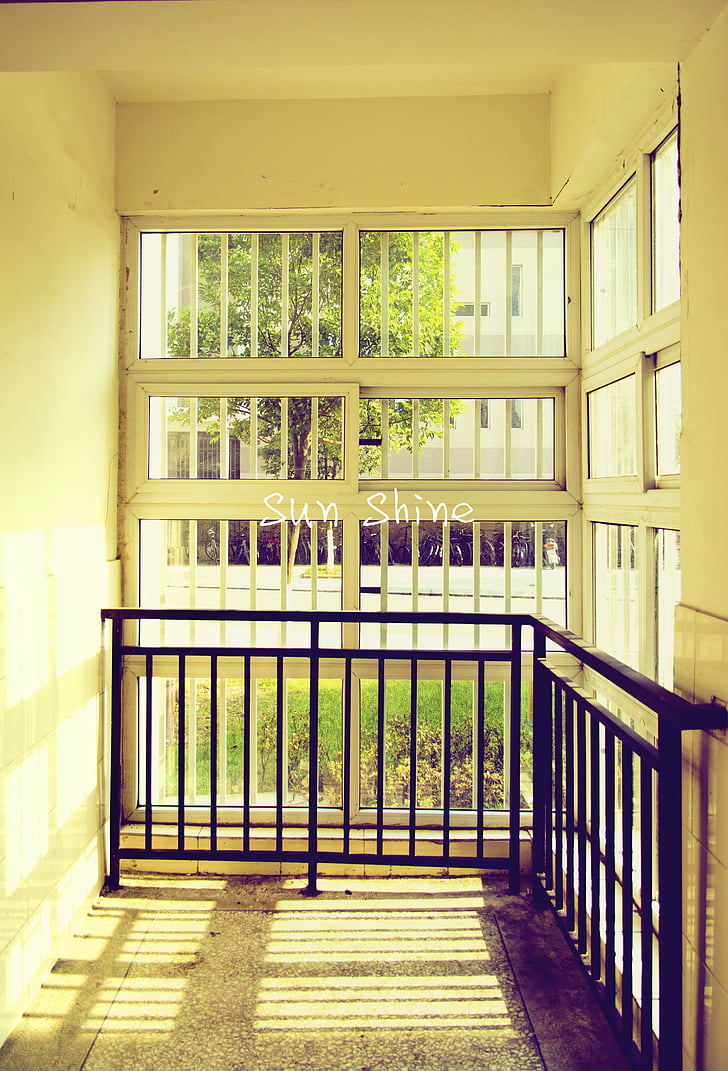 zon, balkon, warme
