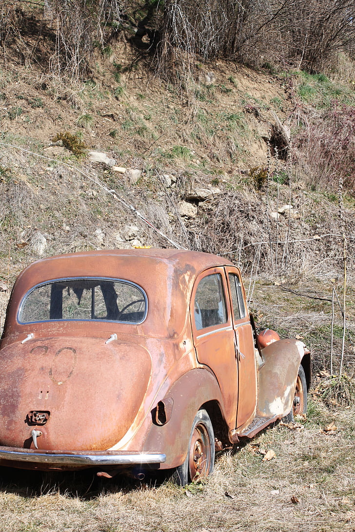 gammal bil, Alperna, Frankrike, naturen, landskap