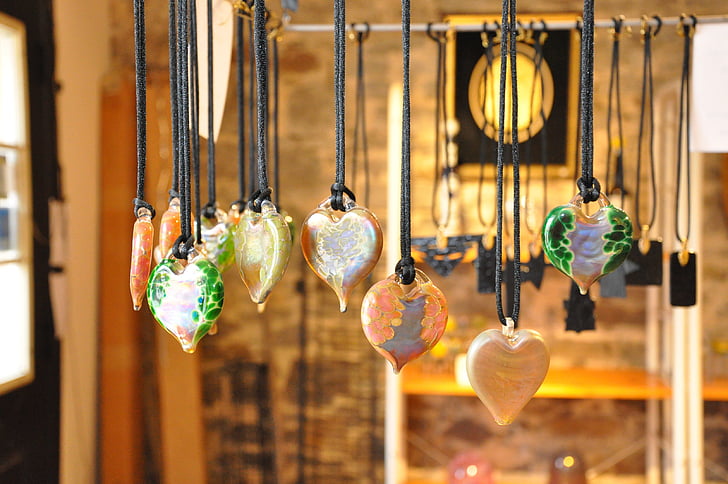 glass, hearts, colour, color, love, store, pendants