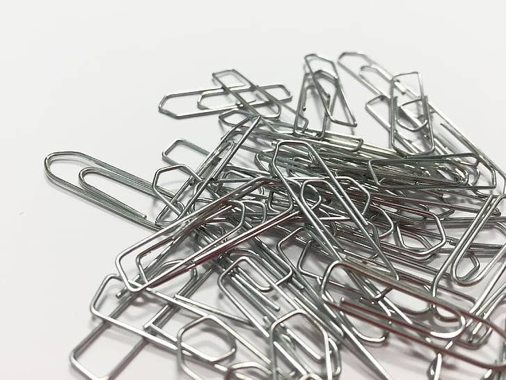 paperclip, clip, office, material, office accessories, stationery, metal