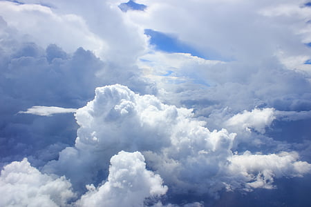 oblaki, težka, dih, bela, nebo, čudovito, narave