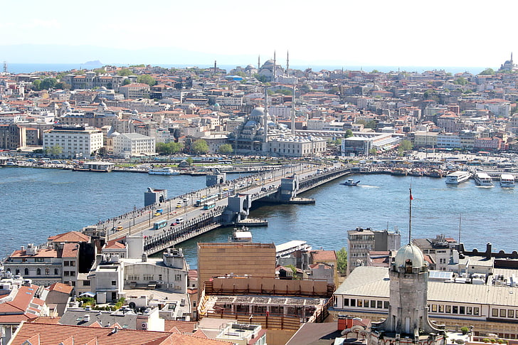 Törökország, Isztambul, Galata, Golden Horn, az Outlook, Orient
