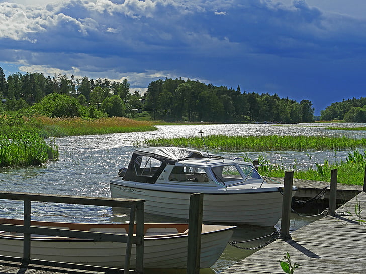 メーラレン, ストックホルムの, スウェーデン, 湖, 予約がありました。, 投資家, ボート