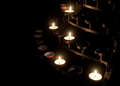 votive, candle, church, light, christian, religious, flame