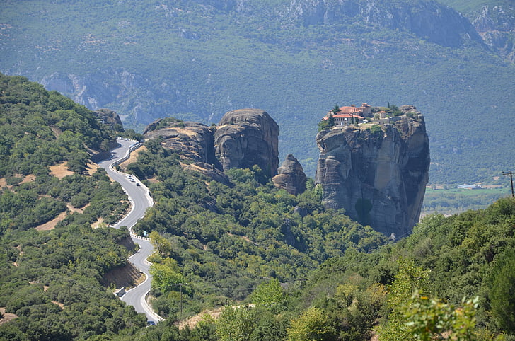 Meteora, Grecia, acantilado, ortodoxa, paisaje, roca, montaña