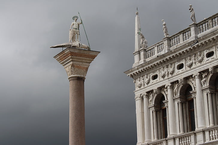 Benátky, Taliansko, zamračené, daždivé krajiny, talianske mesto, búrka, hnev