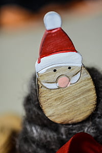 santa, dwarf, wooden, claus, holiday, costume, hat