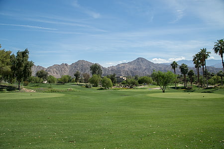 mountain, golf, california, golf course, landscape, sky