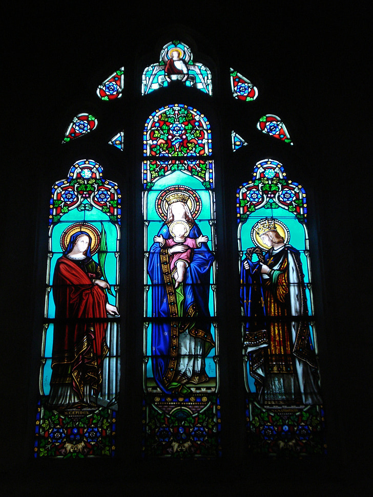 farvet glas, kirke, Cathedral, lys, farve, gennemsigtighed, basilikaen