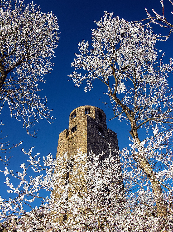 høy åtte, Eifel, Vinter, tårnet, monument, Tyskland, snø