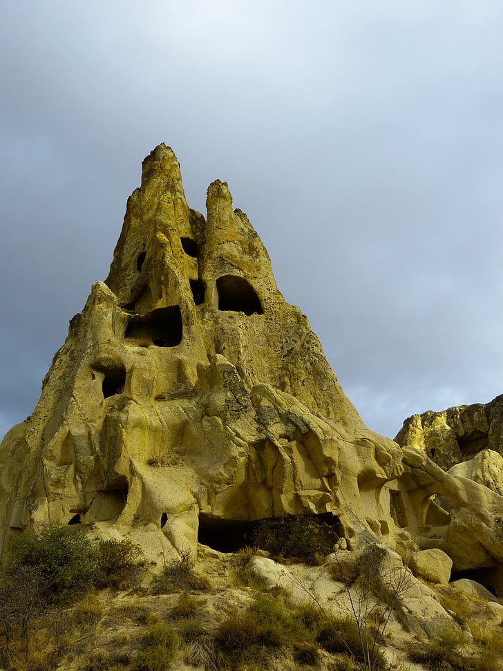 fairy chimneys, uchisar, fairy towers, tufa, apartments, city, residential structure