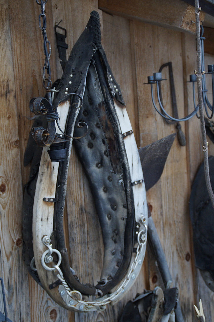 pointed collar, collar, horse, work harness, pferdearbeit dishes, drag, draft horse