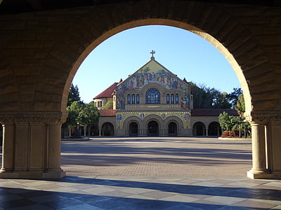church, university, stanford, architecture, building