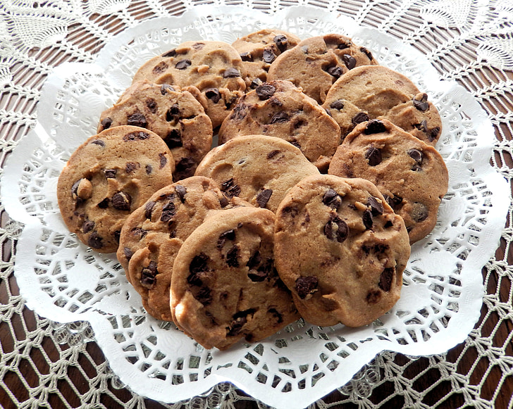 Chocolate chip cookies, smör, socker, söt mat
