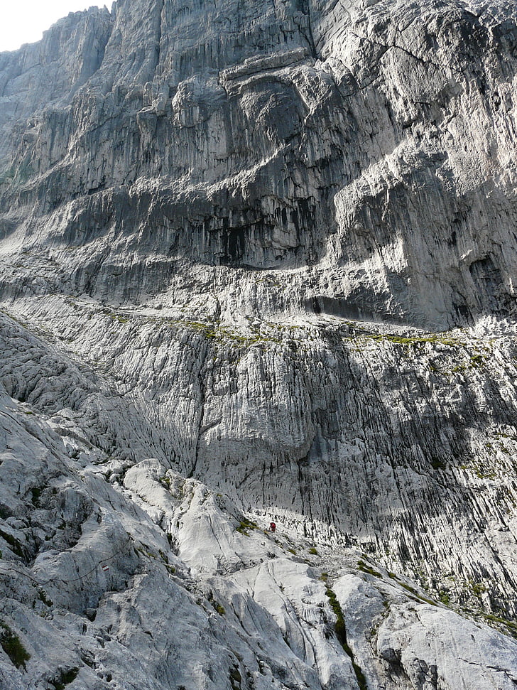 Roca, escalada, caminada, muntanyenc, cuneta de pedra, wilderkaiser, muntanyes