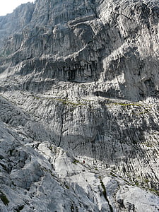 roca, escalada, caminata, alpinista, canal de piedra, wilderkaiser, montañas