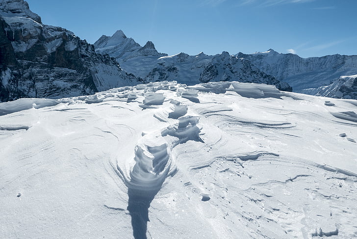 Ελβετία, βουνά, Χειμώνας, χιόνι, Γκρίντεουαλντ, τοπίο, αλπική