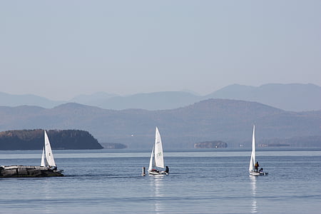 Lago champlain, Veleiros, Adirondacks, barco, nave, tradição, mar