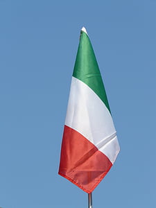 σημαία, Ιταλία, ουρανός, πράσινο, λευκό, κόκκινο, μπλε