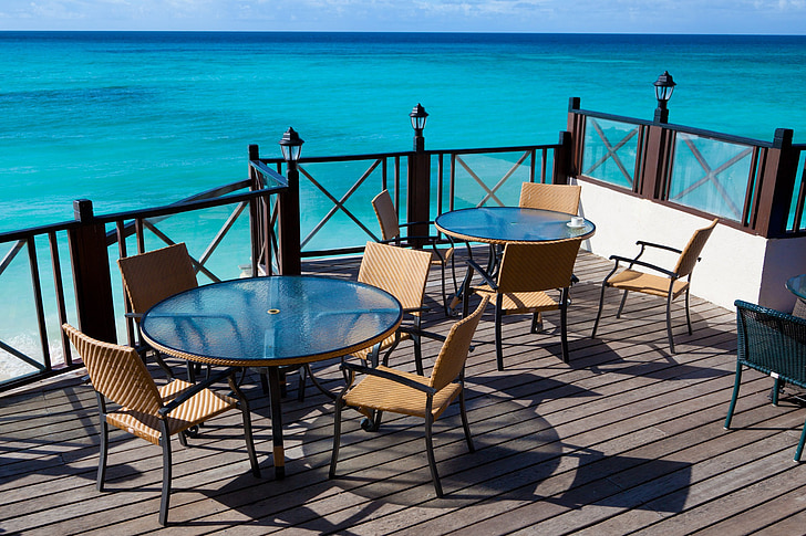 azul, tropical, estilo de vida, restaurante, Seascape, férias, oceano