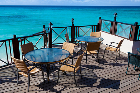 niebieski, Tropical, styl życia, Restauracja, Seascape, wakacje, Ocean
