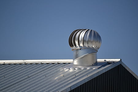 krov, metalni krov, Limeni krov, krovište, otvor, metalna cijev, limene ventilacije