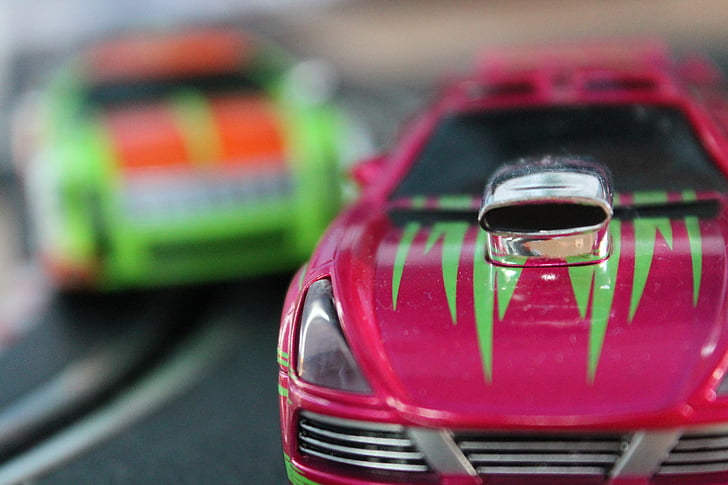 Carrera, Automático, vermelho, em miniatura, brinquedos, automotivo, automóvel