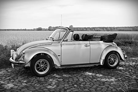 Oldtimer, VW, VW Escarabajo, convertible, clásico, Volkswagen, antiguo