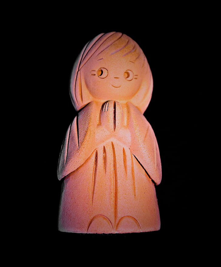 angel, guardian angel, small figure, burned from clay, cute, protection, companion