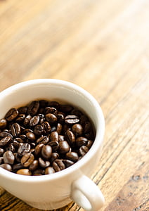 kaffebönor, Cup, kaffe, Café, kaffebönor, mat och dryck, rostat kaffe bean