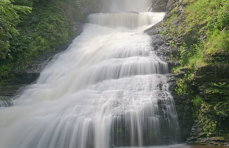 cascata, Cachoeira, água, queda, para-quedas, atual, fluxo contínuo