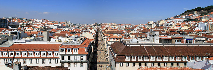 Augusta street, nizko, lizbonske, Portugalska
