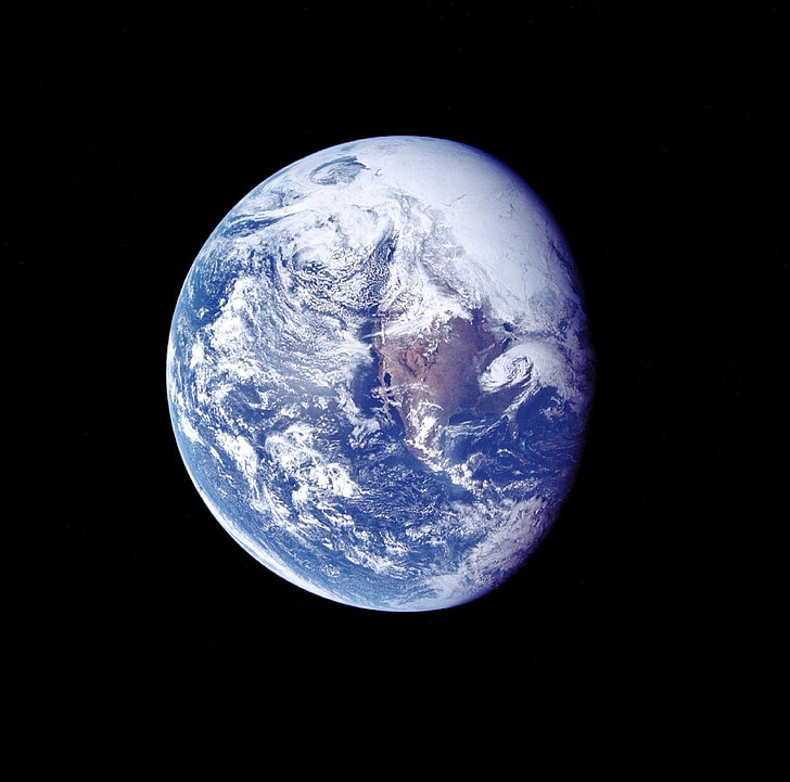 země, prostor, Apollo 16, pohled, Solární, planeta, Kosmos