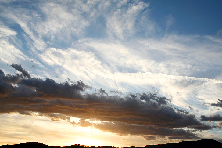 sky, sunset, nature, sun, sunrise, landscape, cloud