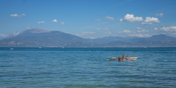 加尔达湖, 西尔米奥内, 水, 视图, 风景名胜, 山脉, 蓝色