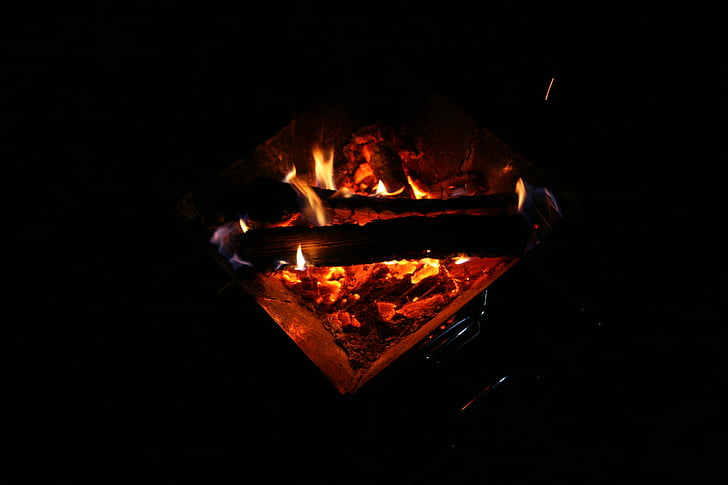 fuego, hoguera, camping