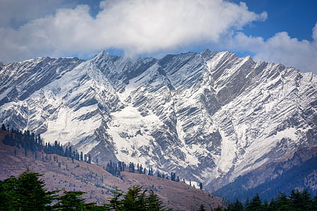 Manali, Himalaya, calme, toile de fond, paysage, montagnes, voyage