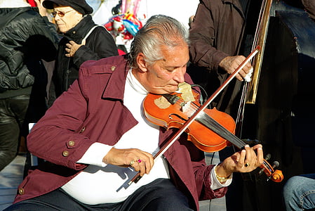 violinista, músic de carrer, violí, música, músic, musical instrument, persones