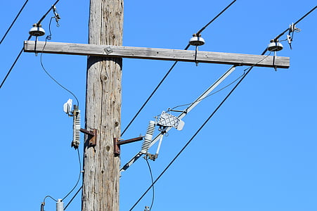 telefon pol, korist, električne energije, kabel, žice, energije, nebo