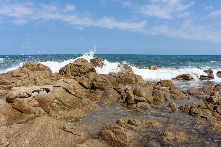 Sardinija, istočnoj obali, mediteranska, tirkiz, stijena, more, plaža