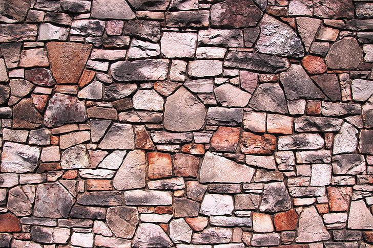 steinmur, vegg, stein, tekstur, gamle, mønster, sement
