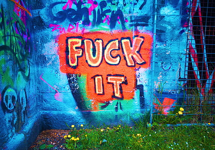 Graffitti, pulvérisateur, art de la rue, grossier, ados, vandalisme, Graffiti