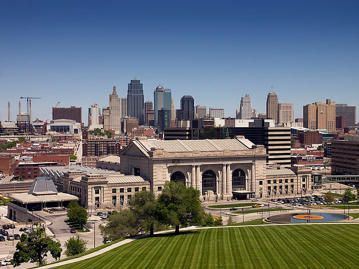 Kansas city, Missouri, paisagem urbana, urbana, linha do horizonte, centro da cidade, edifícios