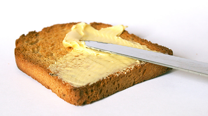 breakfast, bread, butter