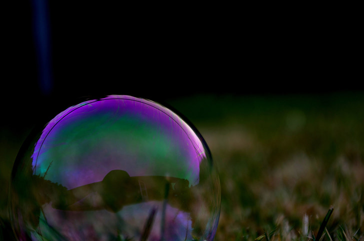 burbuja, púrpura, ronda, hierba, forma, transparente, esfera