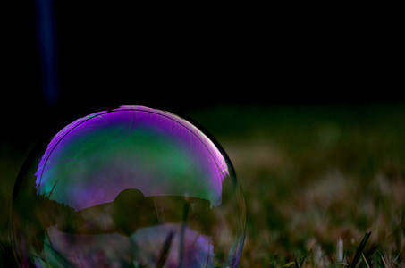 пузырь, фиолетовый, раунд, трава, форма, прозрачный, Сфера